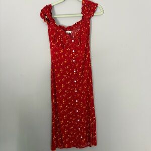 With Jéan Emilie Red Floral Print Dress